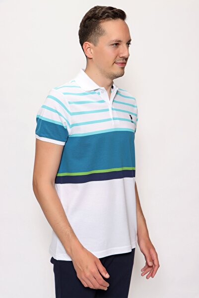 U.S. Polo Assn. Η.Π.Α. Polo Assn. - Ανδρικό μπλουζάκι με λαιμόκοψη σε χρώμα βενζίνης