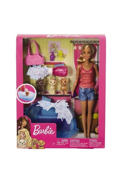 Barbie Bebek Ve Aksesuarları 3 Yavru Köpekli Oyun Seti