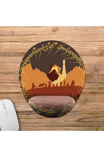 Pixxa سيد الخواتم - سيد الخواتم نموذج لوحة الماوس مع دعم المعصم - 3 بيضاوي