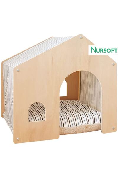 Nursoft Lüx Kedi Evi Kedi Yuvası NR-0086 Ahşap