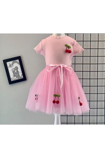 Masaliko Φόρεμα για κορίτσια Princess Fluffy Stretchy Cherry Tutu