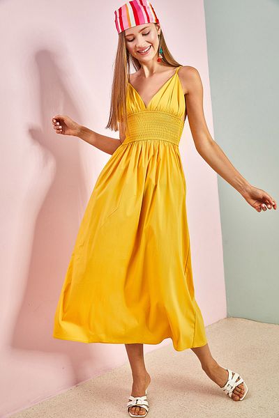 Bianco Lucci Women's Rope Strap Elastic Long Dress