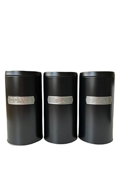 BAHA STORE Metal Çay Kahve Şeker Kutusu 3lü