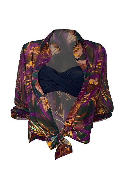 Bolder Jasmine Gold Leaf Beach Shirt