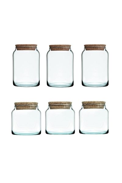 Paşabahçe Aware Mushroom Lid Glass Jar - Food Storage Jar Set of 6