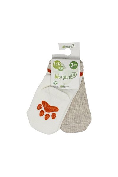 Biorganic Paw 2-Piece Non-Slip Baby Socks 68393