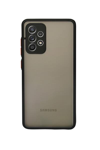 mooodcase Samsung Galaxy A72 4g Buzlu Şeffaf Siyah Lüx Telefon Kılıfı Mchzr