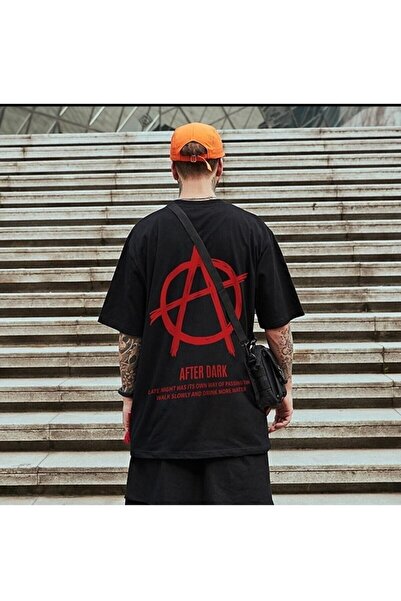 YUVEST تي شيرت بلاك روك محبوك للجنسين مطبوع بعد الظلام