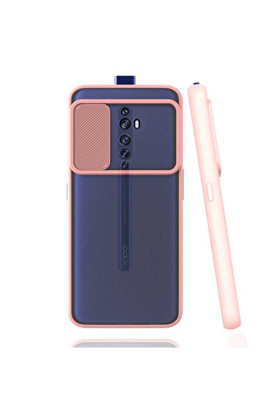 noktaks Oppo Reno 2z Kılıf Kamera Sürgü Mat Arka Yüzey Renkli Çerçeve Lensi K...