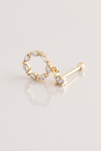 Sortie Aksesuar Baget Taşlı Daire Figürlü Zirkon Taşlı Tragus Küpe Piercing 028