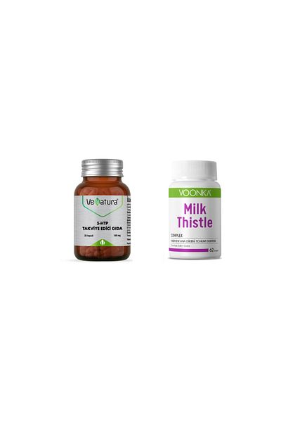 VeNatura 5-HTP 100 Mg 30 Capsules + Milk Thistle Complex 62 Capsules