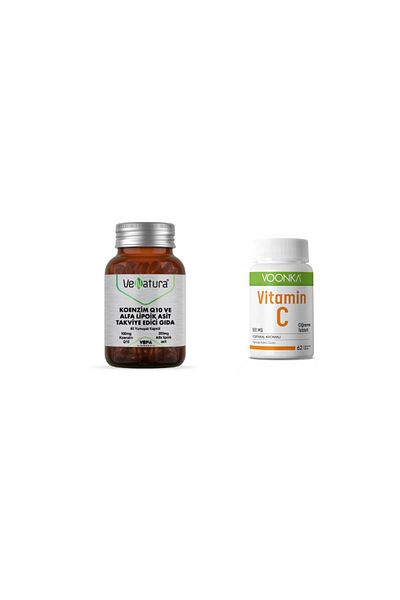 VeNatura Coenzyme Q10, Alpha Lipoic Acid 60 Capsules + C Chew 62 Tablets