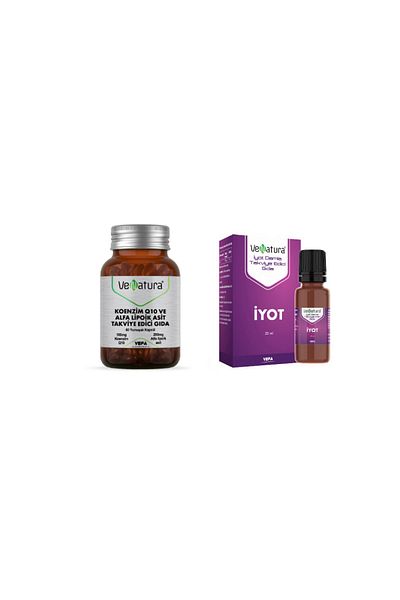 VeNatura Coenzyme Q10, Alpha Lipoic Acid 60 Capsules + Iodine 150 Mg 25 ml