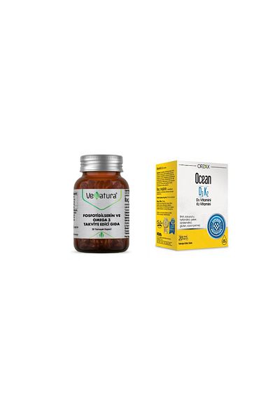 VeNatura Phosfotidylserine and Omega 3 30 Capsules + D3 K2 Drops 20 ml