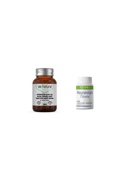 VeNatura Coenzyme Q10, Alpha Lipoic Acid 60 Capsules + Magnesium 200 Mg 62 Tablets
