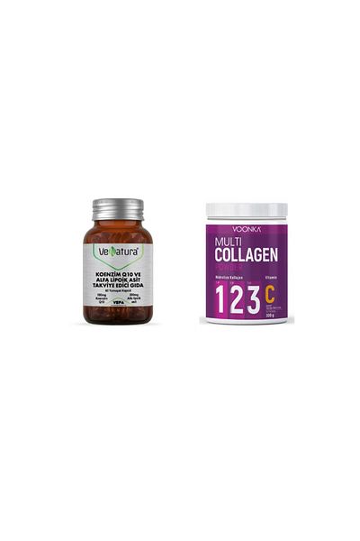 VeNatura Coenzyme Q10 and Alpha Lipoic Acid 60 Capsules + Multi Collagen Powder 300 Gr