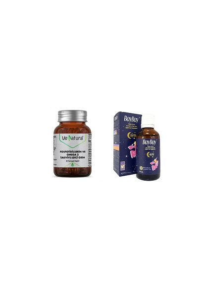 VeNatura Phosfotidylserin and Omega 3 30 Capsules + Baybay Night Drops 50 ml