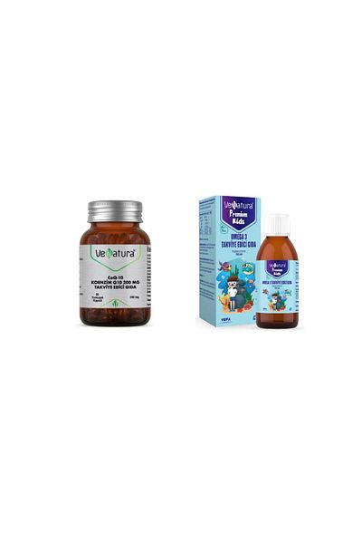 VeNatura Coenzyme Q10 200 Mg 30 Soft Capsules + Premium Omega 3 for Children 150 ml