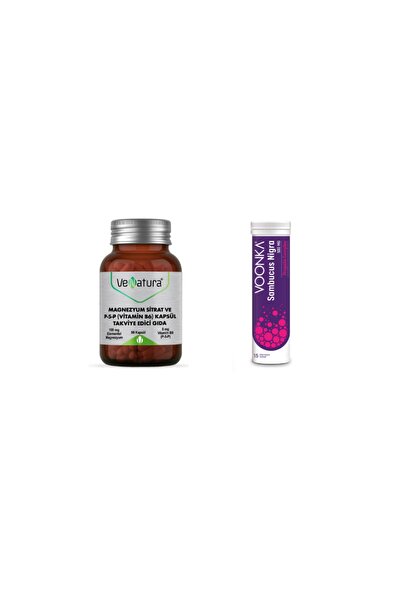 VeNatura Magnezyum Sitrat,p5p ( B6) 90 Kapsül +sambucus Nigra Propolis Comple...