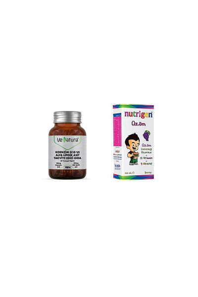VeNatura Coenzyme Q10 and Alpha Lipoic Acid 60 Capsules - Grape Seed Extract Multi Syrup 200 ml