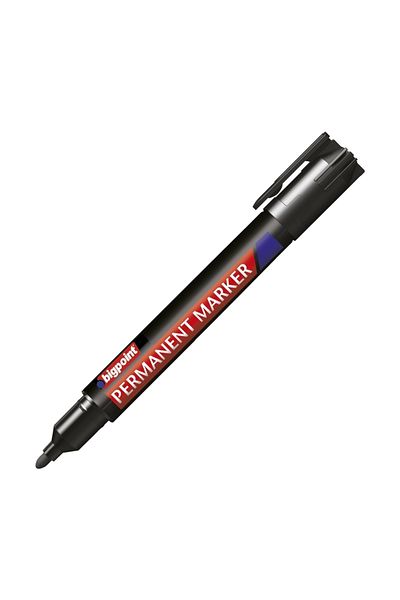 Bigpoint Box of 12 Round Nib Black Permanent Marker Pen
