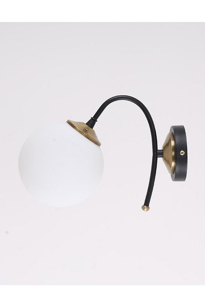 MŞ Aydınlatma Yoyo Black Antique White Glass Sconce