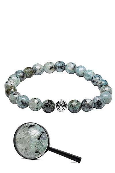 Tesbih Atölyesi Certified Silver Faceted Light Blue Natural Quartz Stone Bracelet