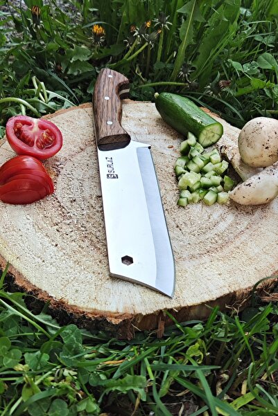 SürLaz El Yapımı Outdoor Kamp Satır Dövme Çelik Deri Kılıf Set