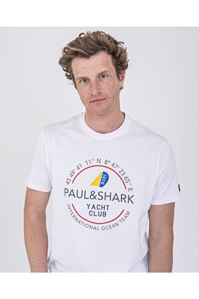 PAUL&SHARK Ανδρικό πλεκτό μπλουζάκι C.w. Βαμβάκι