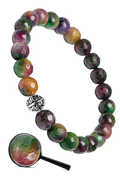 Tesbih Atölyesi Certified Silver Faceted Natural Color Quartz Stone Bracelet