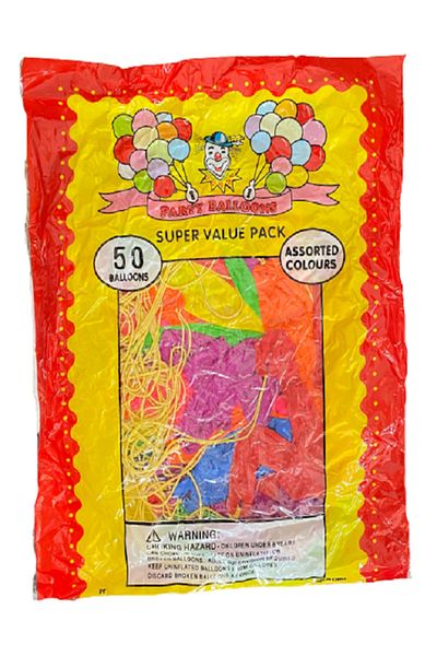 Merve 50 Mixed Color Punch Balloons