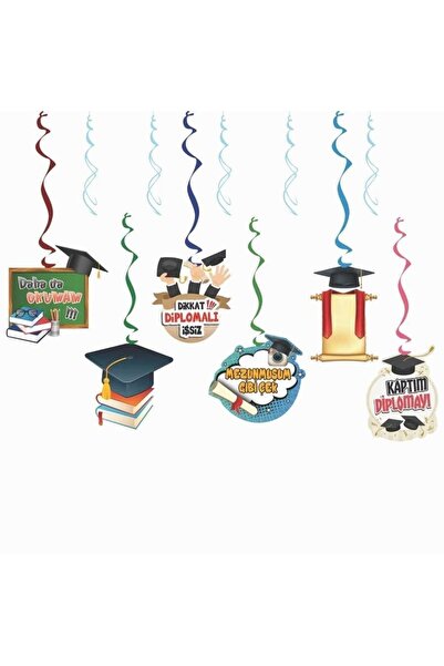 DÜVENCİ TİCARET Ornament de tavan din 6 piese pentru absolvire - Çıtıpıstore