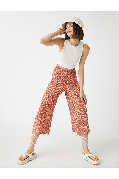 Koton Culotte-Hose mit weitem Bein, ethnisch gemustert