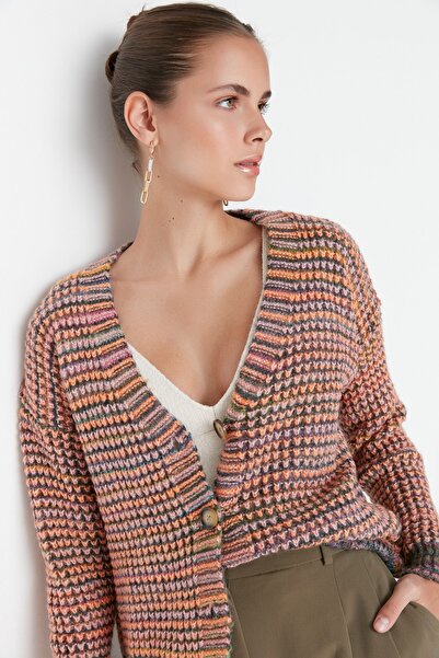 Trendyol Collection Multicolored Soft Textured Gradient Knitwear Cardigan TWOAW22HI0092