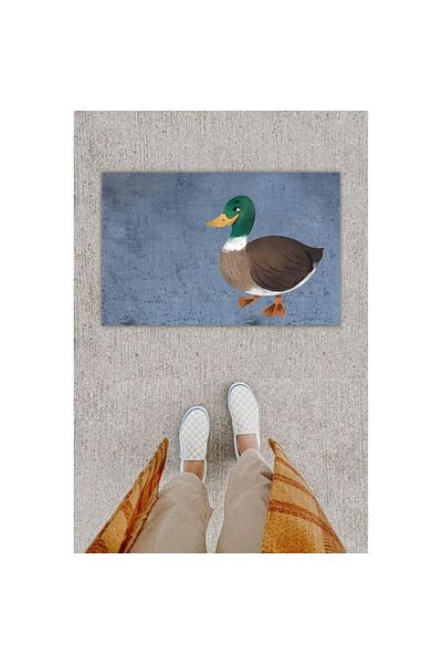 Silkcoat Home Anthracite Duck Digital Printed Door Mat - K-1293