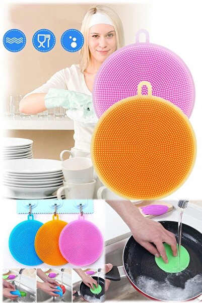 HERFİE 2x burete magic din silicon pentru curățarea vaselor, perie de curățar...