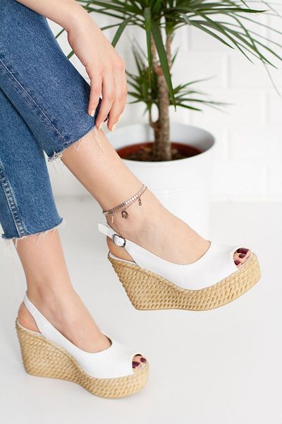 derithy Pantofi cu toc cu pană Lewis-alb-lzt0535
