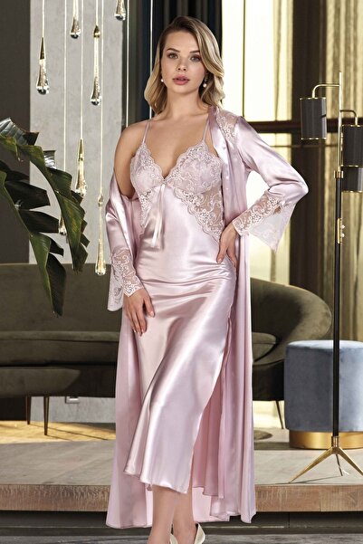 Nurteks Γυναικείο Νυχτικό Σετ Σατέν