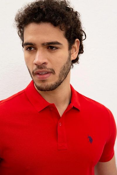 U.S. Polo Assn. Polo954055 Ανδρικό μπλουζάκι Polo λαιμόκοψη/ανοιχτό κόκκινο/α