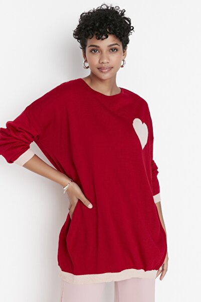 Trendyol Modest Sweater - Red - Relaxed