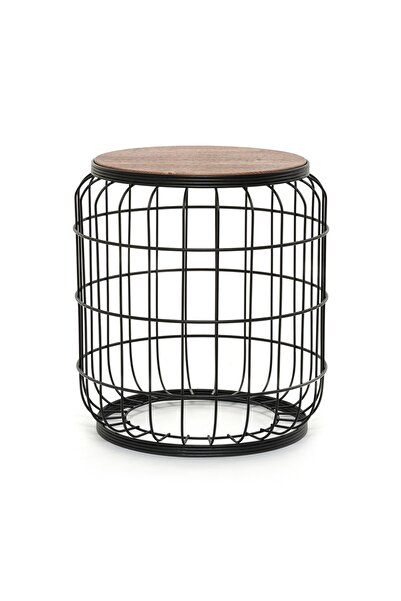 Begüsa Camellia Yan Sehpa - Siyah/ceviz