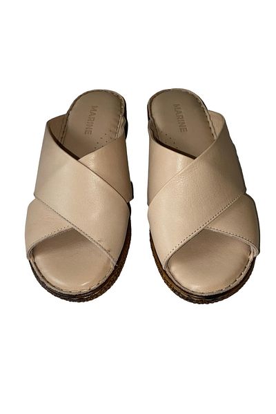 MARİNE SHOES Women's Slippers Beige 043 5cm