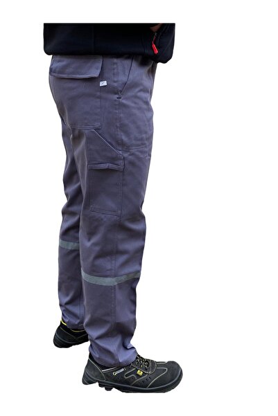 FORMİNEİSG Gray 16-12 Summer Gabardine Trousers with Pockets and Highlighter
