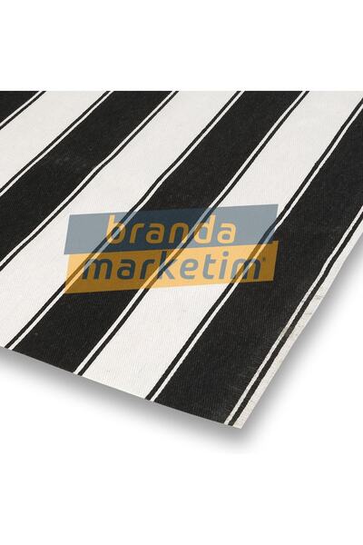 Branda Marketim Pamuklu Balkon Brandası/siyah-beyaz Çizgili