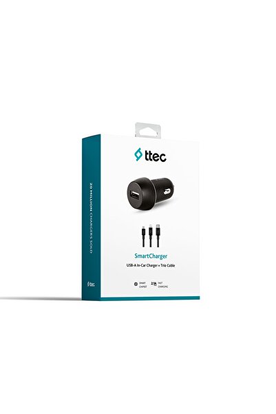 Ttec Smartcharger 2.1a Araç Şarj Aleti + Trio Kablo Siyah