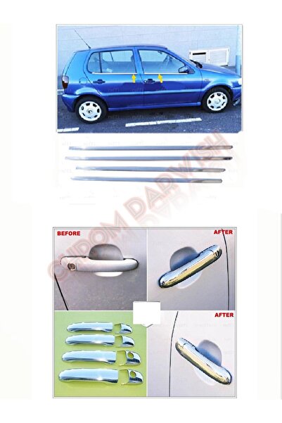 darwish Volkswagen Polo 1994 Uyumlu Kapı Kolu 4 Kapı ve Cam Çıtası 4 Parça Kr...