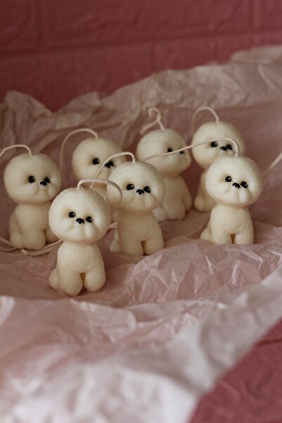 Morf Boo Candle | Sevimli Köpek Figürü Şeklinde Sabun Kokulu Doğal El Yapımı Vegan Sunflower Mum | Tekli