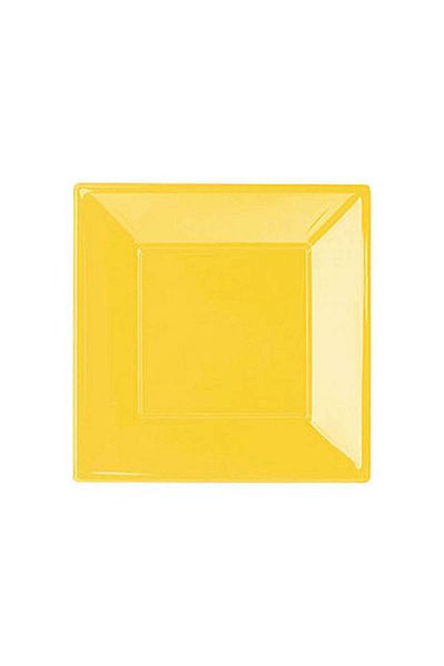 Roll-Up Yellow Small Plastic Square Plate
