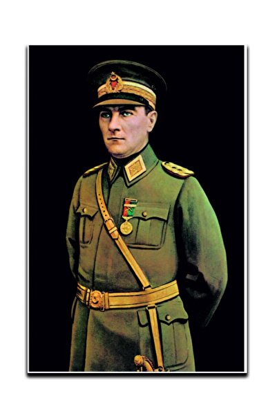 ZC Bayrak Atatürk Üniformalı Portre  Raşel Dijital Baskı Bayrak 600x900 cm