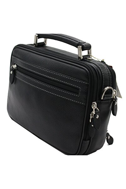 Aka Deri 318 100% Genuine Leather Men's Handbag Crossbody Bag Black